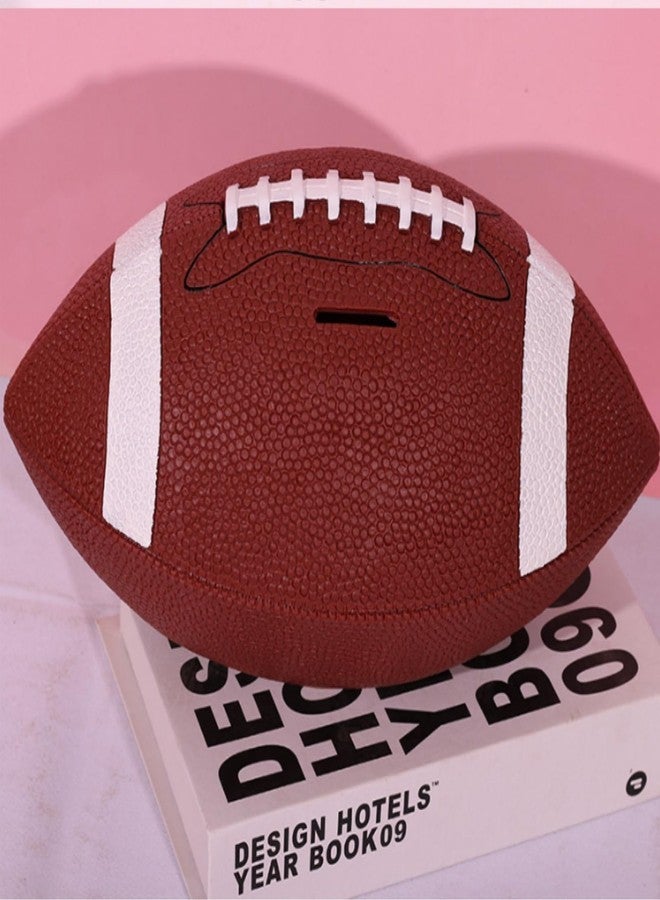 Tlence 11" Football Piggy Bank for Boys, Shatterproof Rugby Coin Bank, Decorative Sports Money Box, Football Shape Money Storage Container for Saving Money, Birthday Party Gift for Football Lover - Image 4